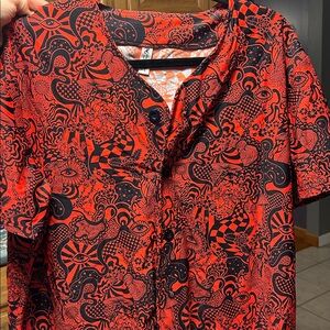 Red and Black Men's festival outfit